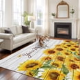 thumbnail image 2 of Sunflower Area Rugs 5'x8', Washable Small Throw Rugs for Classroom Bedroom, Yellow Summer Botanical Farmhouse Floral Wooden Indoor Outdoor Rug Non-Slip Low Pile Carpet Runner Reversible Floor Mats, 2 of 8