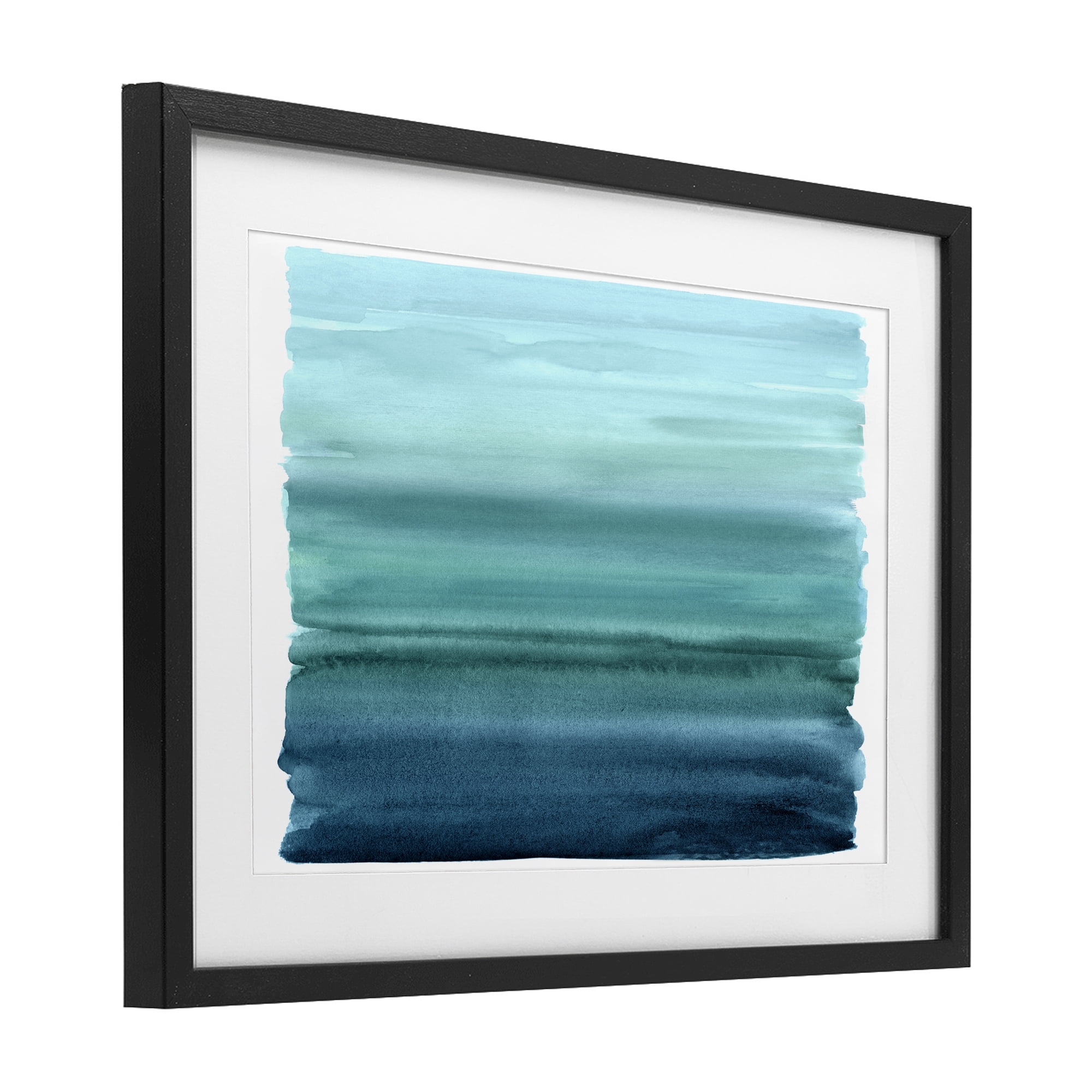 Stupell Industries Ombre Teal Gradient Black Framed Print Under Glass, design by Allie Corbin
