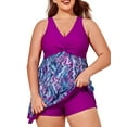 Summer Mae Womens Plus Size Swimsuits with Shorts One Piece Bathing Suit Floral Printed Swimwear