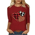 thumbnail image 2 of Vetsdori 3/4 Sleeve Tops for Women Casual Plus Size Blouses Summer Valentine Graphic,Gifts for Girlfriend Crew Neck Juniors Shirts Fashion, 2 of 5