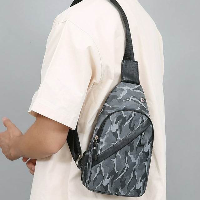 Bolso de Negocios para Hombre y Mujer | Bandolera Informal | Bolso de Hombro Multibolsillos de Gran Capacidad | Correa Ajustable | Bolso Frontal para Viajes, Fitness y Ciclismo | Gris Azulado
