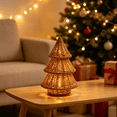 thumbnail image 4 of Christmas Tabletop Decor Woven Light‑up Christmas Tree, Rattan‑style Illuminated Desktop Ornament, Festive Seasonal Centerpiece, Shelf Mantel Home Display, Indoor Xmas Home Party Decoration, 4 of 4
