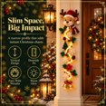 thumbnail image 6 of 47"Glowing Christmas Door Hanger, Lighted Christmas Door Hanger, Rustic Quilted Fabric Wreath, Merrycascade Light-Up Christmas Decoration, 7 Festive Light Designs, Vertical Display (Reindeer), 6 of 7