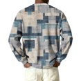 thumbnail image 5 of Nokdvo Waffle Shirts for Men Long Sleeve Lightweight Plaid 1/4 Button Up Henley Casual Sweatshirt Fall Winter Quilted Knit Solid Color Loose Pullover Tops,Beige 2XL, 5 of 6