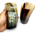 thumbnail image 3 of Viking Drinking Horn Tumblers Set of 4 – Handmade Cups for Wine Beer Ale - Safe and Unique Drink Cup. Norse Drinking Beer Mug with 8-10oz Capacity Best Choice of Theme Party Made From Real Ox Horn, 3 of 8