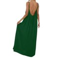 thumbnail image 5 of Women's Spaghetti Strap Backless Loose-fitting Resort Long Dress, 5 of 9
