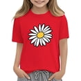 thumbnail image 6 of Plcasen Vintage Daisy Flower Shirts for Kid Toddler Girls Summer T-Shirt Floral Tees Short Sleeve Tops Casual Clothes, 6 of 7