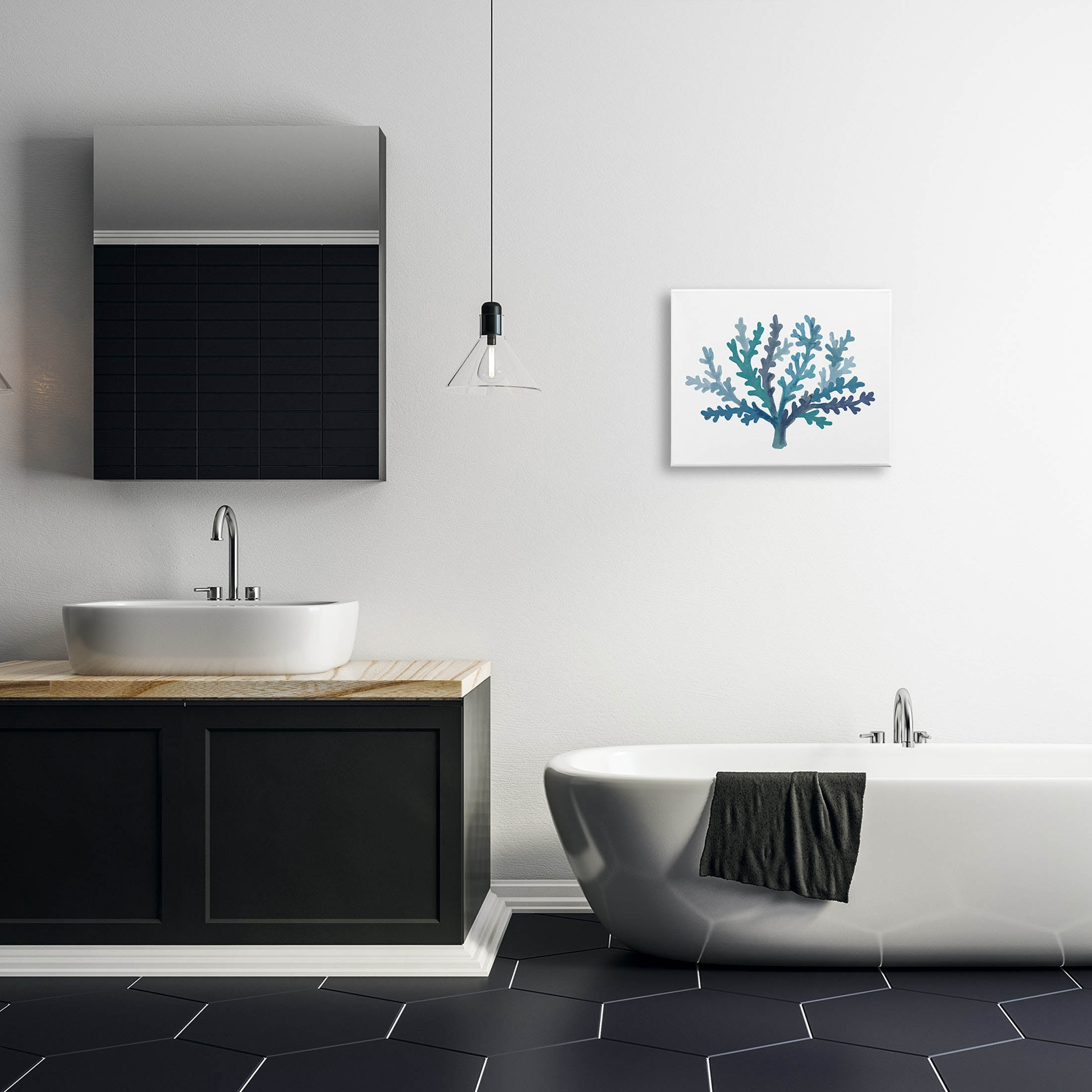 Stupell Industries Casual Blue Aquatic Coral Graphic Art Gallery Wrapped Canvas Print Wall Art, Design by Nina Muis Surface Design