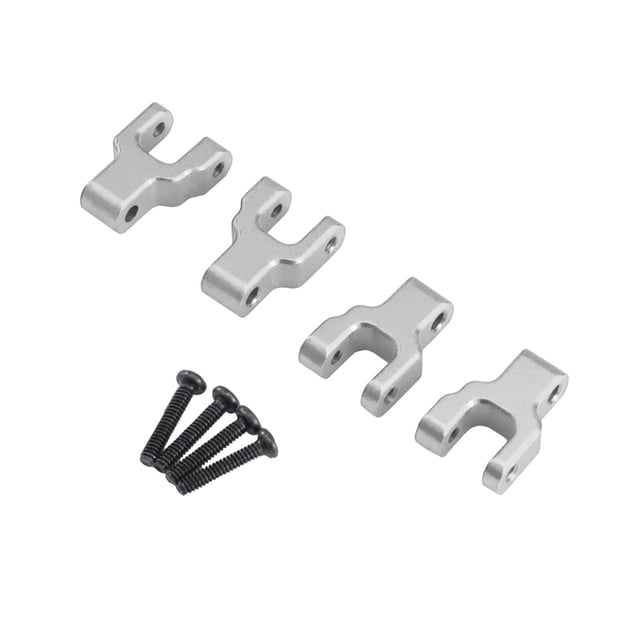 Soportes de amortiguadores para coches RC delanteros y traseros: kit de reemplazo para bricolaje. Plata