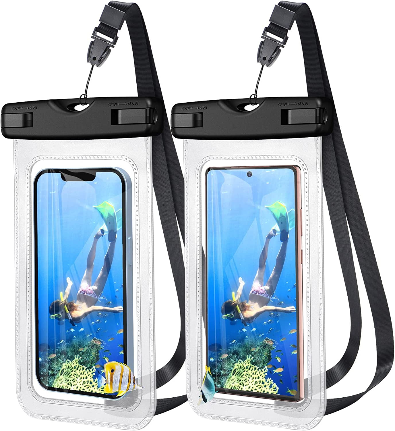 7.0" Universal Waterproof Phone Case, 2 Pack IPX8 Waterproof Phone