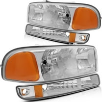 SCITOO Headlight Assembly Fit For GMC Sierra 1500 1999-2006,For GMC Sierra 1500|3500 Classic 2007 For GMC Sierra 2500|3500,For GMC Yukon|XL1500|XL2500 2000-2006 Headlamp