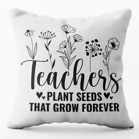 

Teacher Gifts Throw Pillow Covers case 16x16 ，Teach Love Inspire Gifts，Funny Teacher Gifts，Funny Teacher Appreciation Gifts，Teachers Plant Seeds That Grow Forever