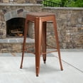 thumbnail image 2 of Flash Furniture 30" High Backless Copper Barstool with Square Wood Seat, 2 of 3