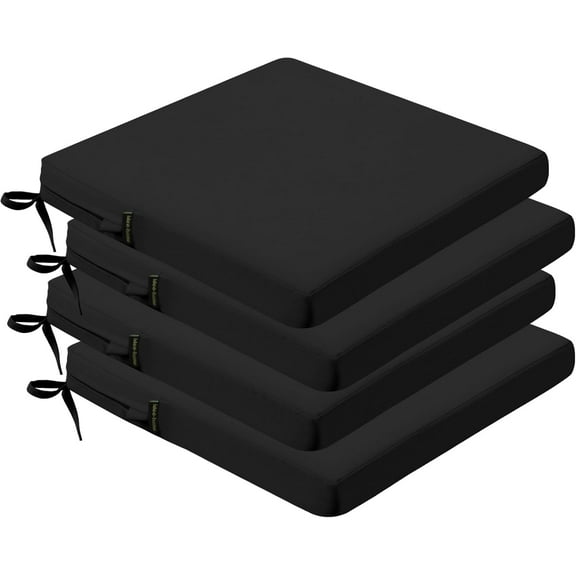 Outdoor Chair Cushions Set of 4, 19" x 19" Outdoor Seat Cushion Waterproof Patio Furniture with Ties, Dining Chair Pads