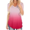 thumbnail image 2 of DPTALR T-Shirt à Col Rond Imprimé pour Femmes Manches Courtes Tee Décontracté Blouse, 2 of 9