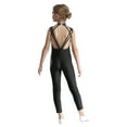 thumbnail image 6 of Doomiva Kids Girls Dance Gymnastics Jumpsuit Full Length Print Athletic Bodysuit Sleeveless Unitards Black 14, 6 of 7