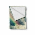 thumbnail image 2 of Rainy Soft Flannel Fleece Throw Blanket, Romantic Water Drops View Melancholia Rainbow and Thunderbolt on Overcast Sky Print, Cozy Plush for Indoor and Outdoor Use, 50" x 70", Teal Grey, by Ambesonne, 2 of 6