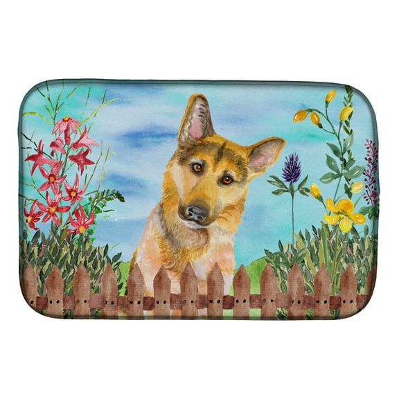 German Shepherd #2 Spring Dish Drying Mat