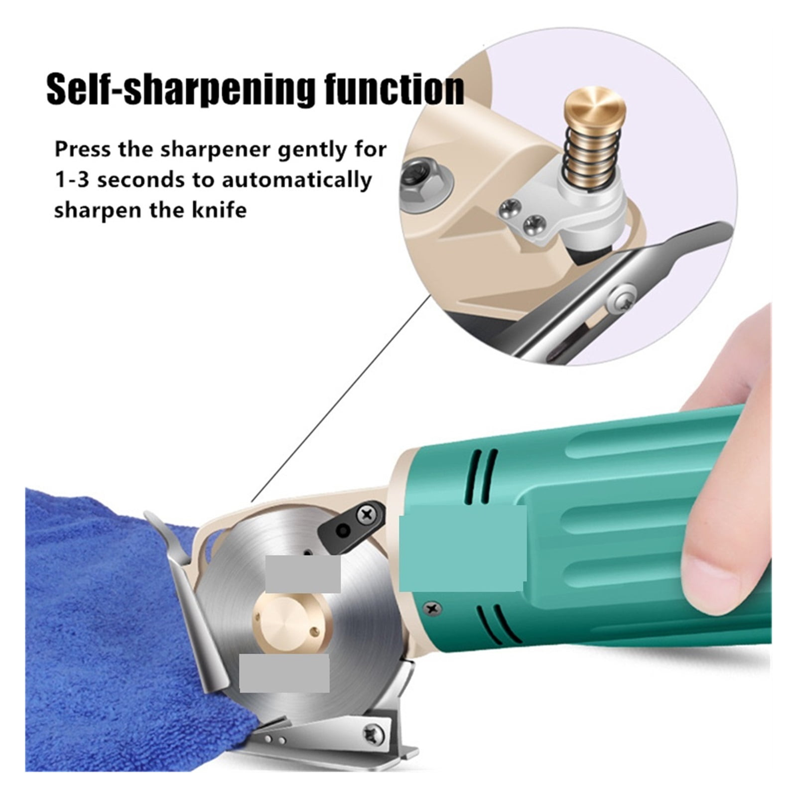 Electric Fabric Scissors Rotary Blade Fabric Tool Leather Fabric Electric Cutter Kit Cutting Saw Tool ,Sharp & Durable
