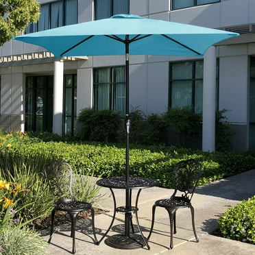Davee Furniture 75" x 75" Square Aqua Market Umbrella, Patio Umbrella with Tilt and Crank