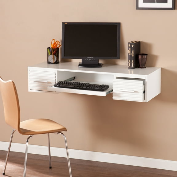 SEI Furniture Simon Wall Mount Desk in White