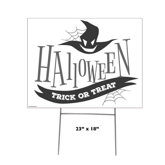 Halloween Trick or Treat Yard Sign 5 - Black