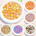 thumbnail image 3 of Kkkded Perles Colorées 2 Pcs Perles Matériel DIY - Rayé, Couleur Contrastée, Lisse avec Trou de Filetage, 3 of 7