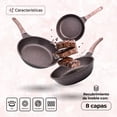 thumbnail image 3 of Juego De 3 Sartenes Amatista Con Recubrimiento de Inoble Antiadherente 22,24 y 28cm – Color Violeta Tornasol - Kitchen Art - Queen Sense, 3 of 6