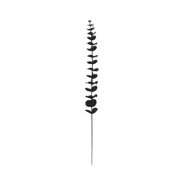 FXMLRLK 1pc Eucalyptus Stems Decor 16 Inch Artificial Eucalyptus Leaves Fake Greenery Branches for Wedding Centerpiece Flower Floral Arrangement Farmhouse Home Decoration, Black