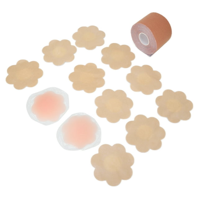 Boob Tape Set,Nipple Covers Set Breathable Chest Support Tape Set Nipple Covers Set Compact and Lightweight
