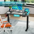 thumbnail image 3 of PayLessHere 40” Electric Standing Desk Height Adjustable Sit Stand Computer Table, Memory Settings, Spacious Desktop, Headphone Hook, Black, 3 of 7
