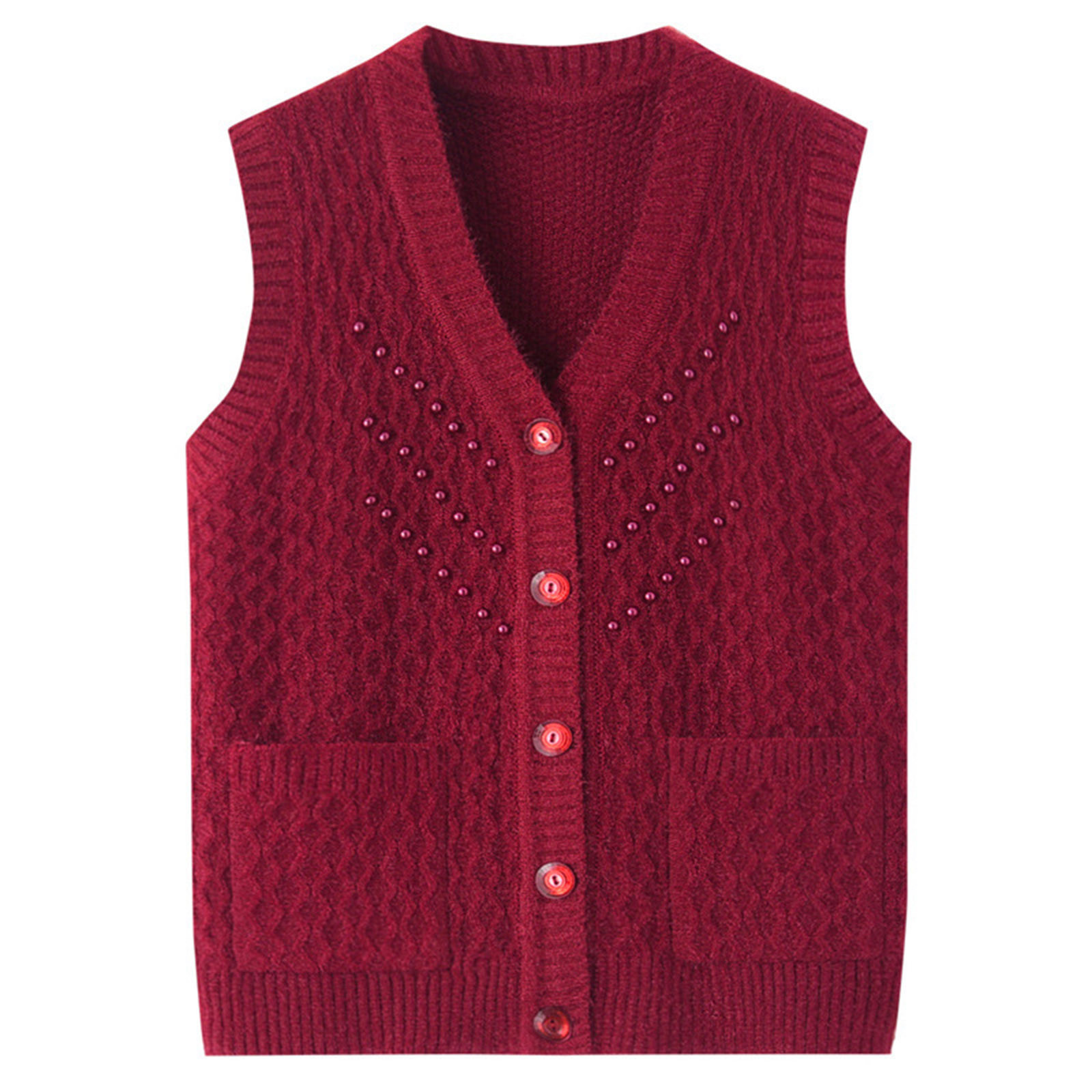 JGGSPWM Women's Sleeveless Cardigan Vest, Cotton, V Neck