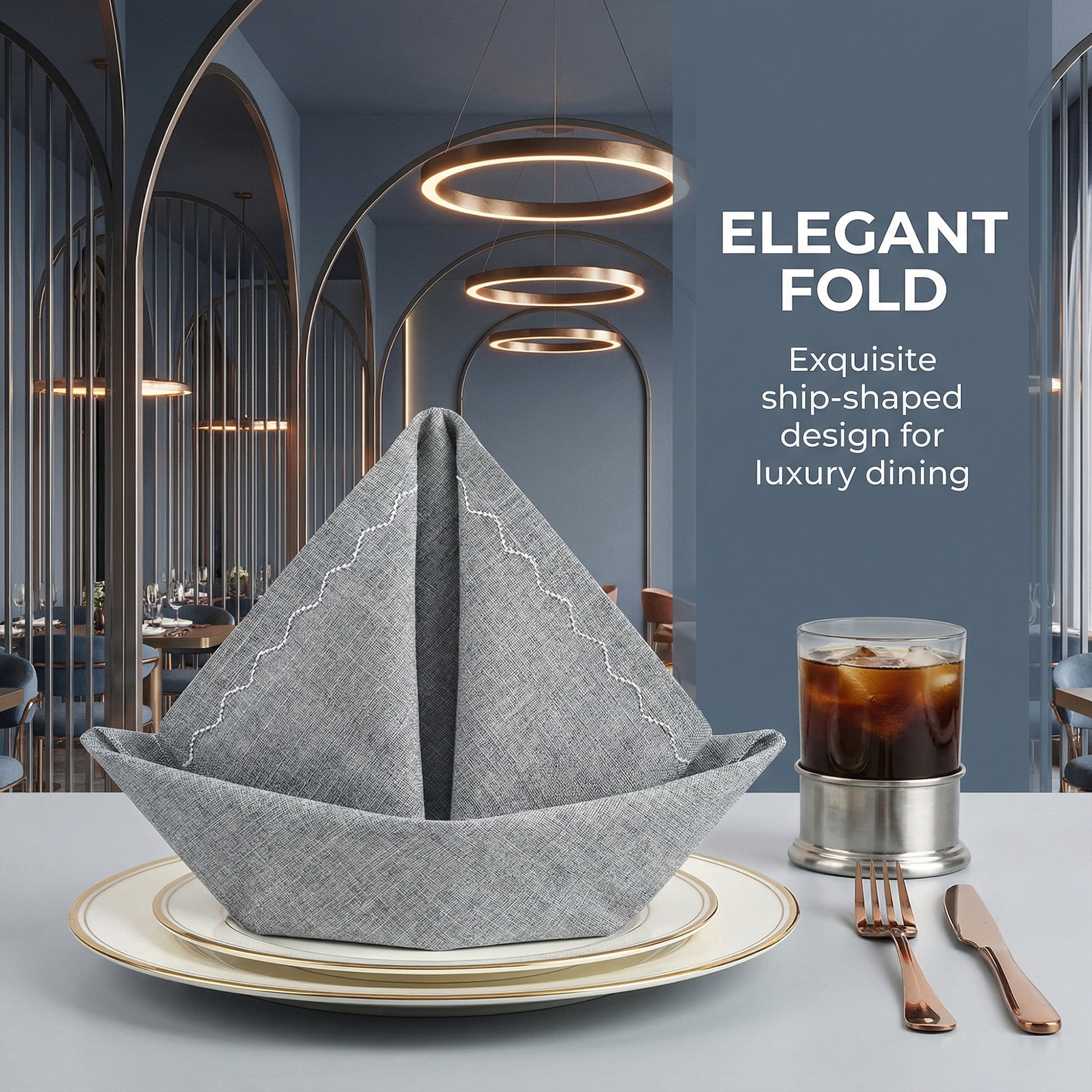 Unique Bargains 6Pcs Linen Washable Reusable Cloth Napkins Smoky Gray 20x20inch