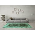thumbnail image 3 of Ahgly Company Indoor Rectangle Oriental Turquoise Blue Traditional Area Rugs, 2' x 3', 3 of 4
