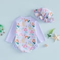 thumbnail image 5 of MEZZALL Summer 2Pcs Baby Girls Swimsuit Set Cartoon Girl Print Crew Neck Long Sleeve Rash Guard Swimwear And Sun Hat Brazilian Beachwear, 5 of 9