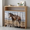 thumbnail image 6 of Brown Horse Cabinet Curtains for Kitchen 35"W x 35"L, Western Rustic Country Sand Desert Mountain Wildlife Laundry Sink Cabinets Magic Tape Short Curtain Privacy Panel for Bathroom Vanity Cabinets, 6 of 9
