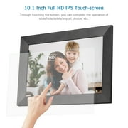 Andoer WiFi Digital Picture Frame, 10.1 Inch Metal Photo Frame with IPS Touch Screen, 16GB Storage, Gift for Grandparents
