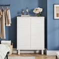 thumbnail image 5 of Tribesigns Shoe Cabinet,5-Tier White Shoe Organizer with Doors and Shelves,Shoe Rack foe Narrow Closet, Hallway, Living Room, 5 of 8