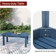 thumbnail image 6 of STOOG Outdoor Furniture Set, 5 Piece Patio Conversation Set with Bench & 2 Pcs Chairs & Coffee Table & Side Table, All-Weather Outdoor Sectional Chairs Set for Porch Balcony Garden Backyard, Blue, 6 of 11