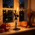 thumbnail image 5 of MMJ Skull Candle Holder Resin Skeleton Head Taper Stand Gothic Tabletop Decor for Party Mantel Centerpiece, 5 of 5