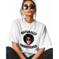 thumbnail image 2 of Women's Graphic T-Shirt White S Women's Tops Simple Girl Portrait Crew Neck Short Sleeve Shirts for Women, 2 of 3
