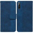 thumbnail image 1 of (Bleu) pour Sony Xperia L4 Étui en Cuir Géométrique Embossé, 1 of 5