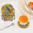 thumbnail image 7 of 6 Pcs Drink Coasters with Holder 3.94in Woven Coasters for Drinks Bluebird Surrounded by Flowers Coaster Set for Protection Table, 7 of 7