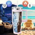 thumbnail image 4 of 40 oz Tumbler with Handle and Straw Lid Stainless Steel Vacuum Insulated Cup Holder Friendly Keep Cold Coffee Tea Water Gift for Women Men Car Gym Travel, Pink, 4 of 8
