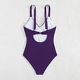 thumbnail image 5 of HOMBOM Womens One Piece Swimsuits Tummy Control Swimwear Ruched Adjustable Straps Purple Slimming Bathing Suit for Women High Cut, 5 of 6