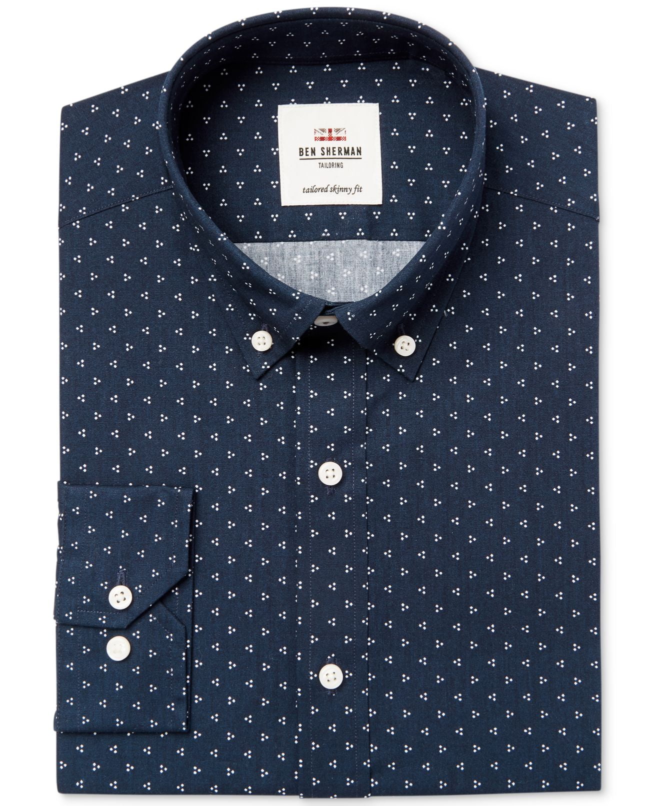 Ben Sherman Mens Dress Shirt Dobby Dot 