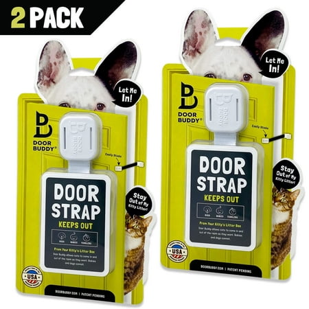 Door Buddy Adjustable Door Latch - 2 Pk. Keep Dog Out of Litter Box and Cat Food the Easy and Convenient Way.