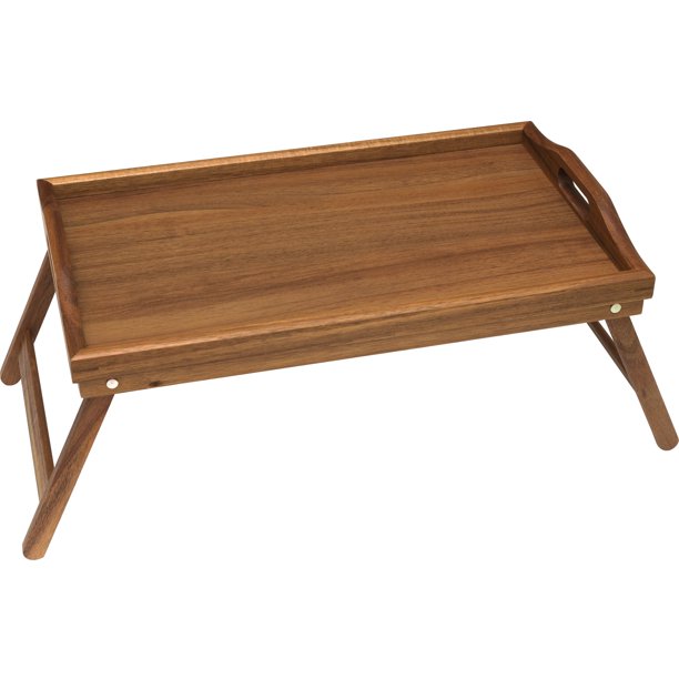 Lipper International Acacia Bed Tray with Folding Legs