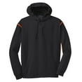 thumbnail image 5 of Sport-Tek Tall Tech Fleece Colorblock Hooded Sweatshirt-LT (Black/ Deep Orange), 5 of 6