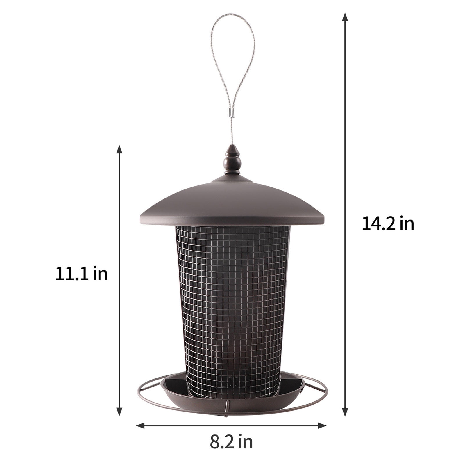 AZXY Bird Feeders Clearance,Hopper Feeders,Automatic Birdfeeder Hanging,2-In-1 Covered Wild Bird Feeder Squirrel Proof for Outdoor Garden Patio